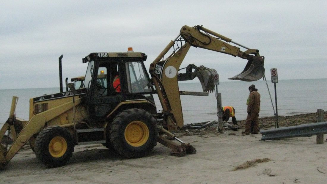 Vehicle Barriers being removed
