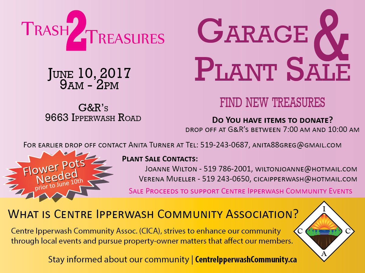 Garage & Plant Sale – Reminder