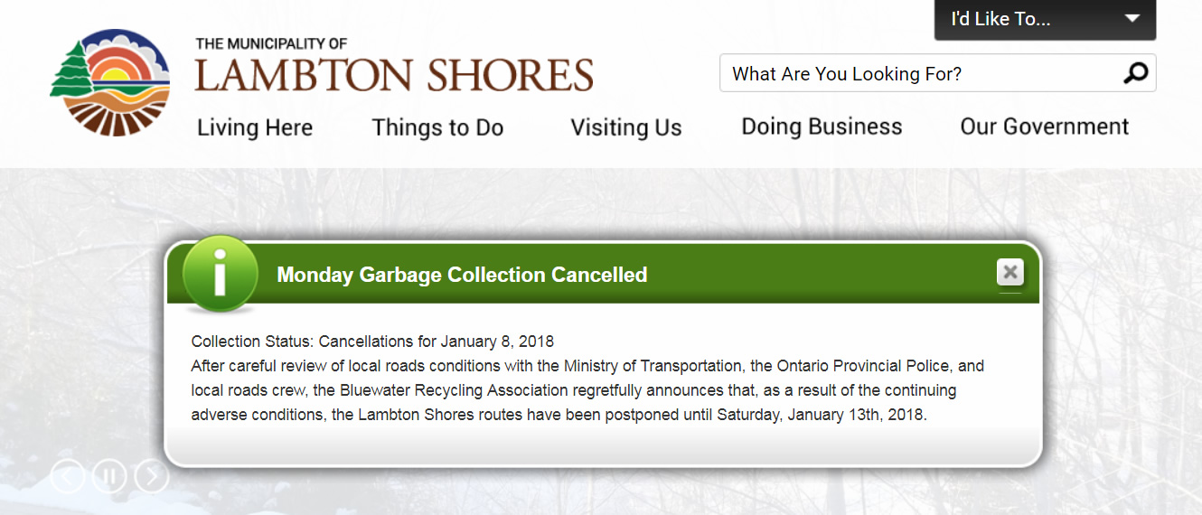 Garbage Pick Up Delayed